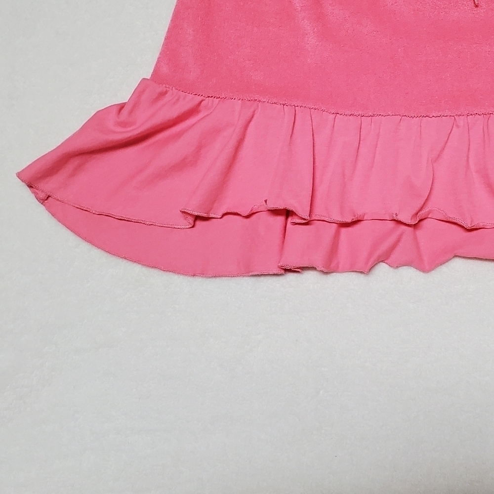 90s Vintage Maurices Bubblegum Pink Terrycloth Extra Low Rise Ultra Mini Skirt M - Picture 6 of 14